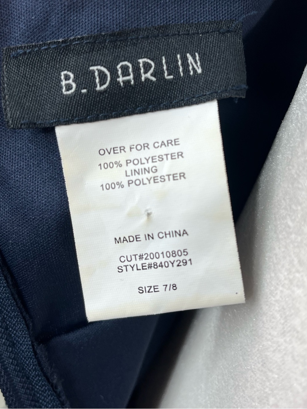 B Darlin Navy Sparkle V-Neck Long-Sleeve Dress - Picture 8 of 12
